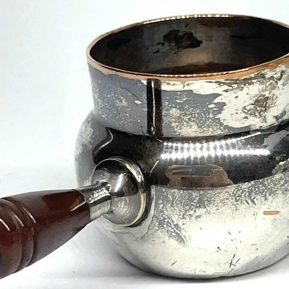 Silver Plate Mini Pot Salt Cellar Warm Butter‎ Saucer EG Webster and Son RARE